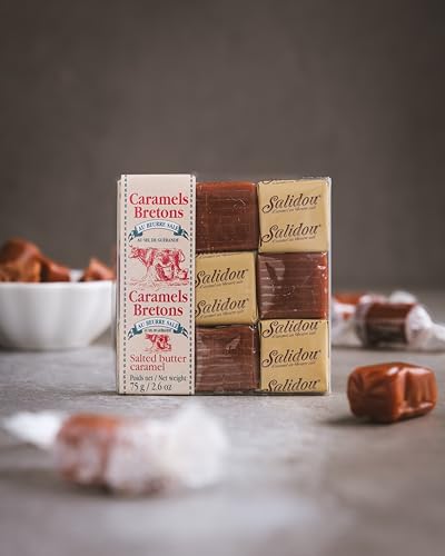 Bretonische Karamellbonbons, gesalzenes Butterkaramell, weich, mit Meersalz, Süßigkeiten, La Maison D´Armorine, 75 g