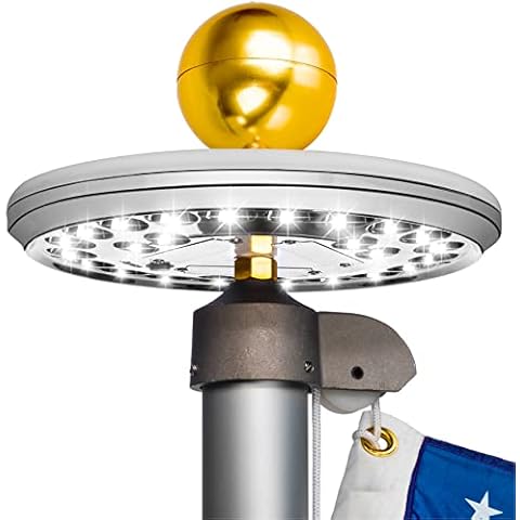 Deneve Deluxe Flag Pole Light Solar Powered Cover
