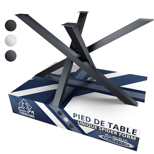 CM Furniture Pied de Table Basse Anthracite Unique Mikado Spider Araignee Form Pietement 72 cm Hauteur Pieds Basse Central Mikado Industriel Table à Manger...