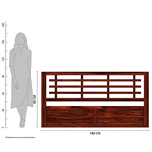 Image of Solid Sheesham Wood Meliora King Size Bed with Box Storage Wooden Double Bed Palang Cot for Bedroom, Living Room, Hotel and Home (Honey Finish)