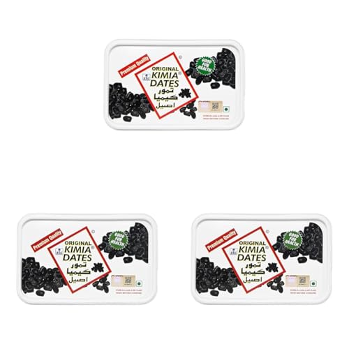 Image of Kimia Dates Original Mazafati Dates - Pack of 3 (400gm) | Juicy & Delicious Khajoor, Khajur | Healthy Snacks | Rich in Fibre | Perfect for Snacking (Plastic Box)