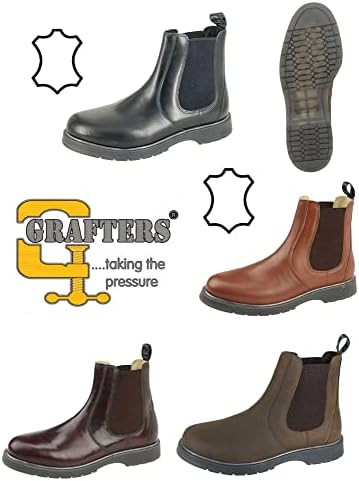 Grafters Men's Brown Crazyhorse Leather Chelsea Boots – Waxy Finish, Size 6.5, Comfort Fit - View #10