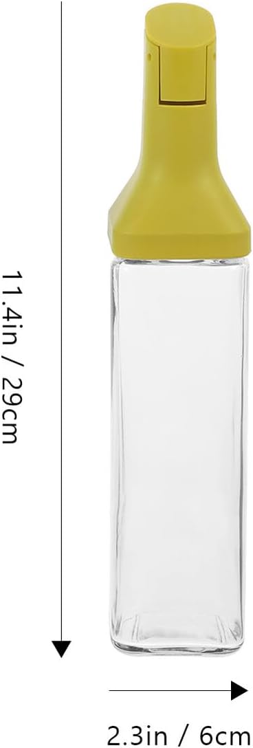 Glass Oil Dispensers and Soy Sauce Bottles 2pcs Set, Leak-proof Yellow and Blue Glass Oil Containers for Kitchen Cooking and Vinegar Storage