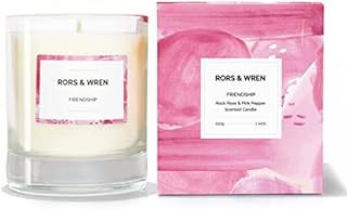 Rors and Wren Friendship Candle Scented Aromatherapy Candle - Rock Rose and Pink Pepper for Relaxation Hand Poured Luxury Natural Wax Jar Candle Vegan Friendly 220g (Friendship)