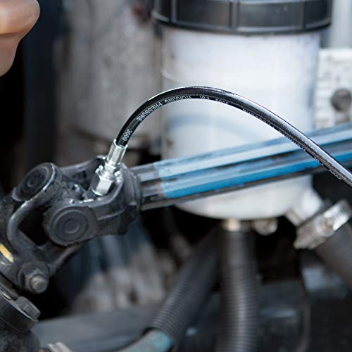 Performance Tool W54252 12" Heavy Duty Flex Grease Gun Hose Extension, 8,000 Working Psi (1/8" Npt) #TOP3