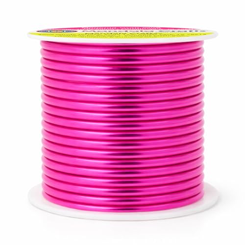 Image of Mandala Crafts 10 Gauge Anodized Aluminum Craft Wire for Jewelry Making - 32 FT Colored Flexible Magenta Wire - Bendable for Bonsai Armature Crafting Sculpting