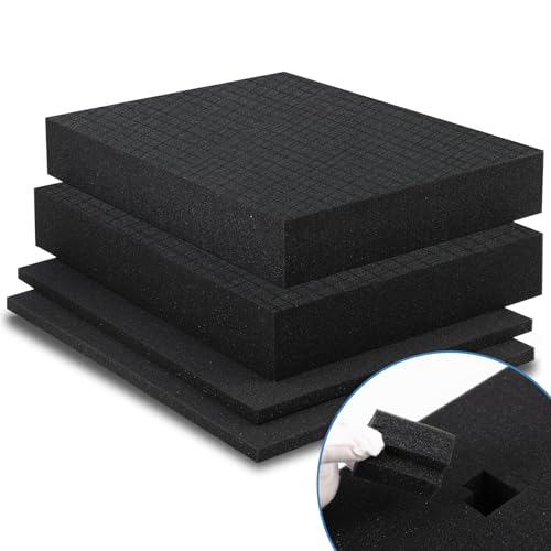 Coengwui Pick and Pluck Foam Inserts, Pre-Cubed Pick Apart Sheets for Crafts Toolbox Game Box Camera...