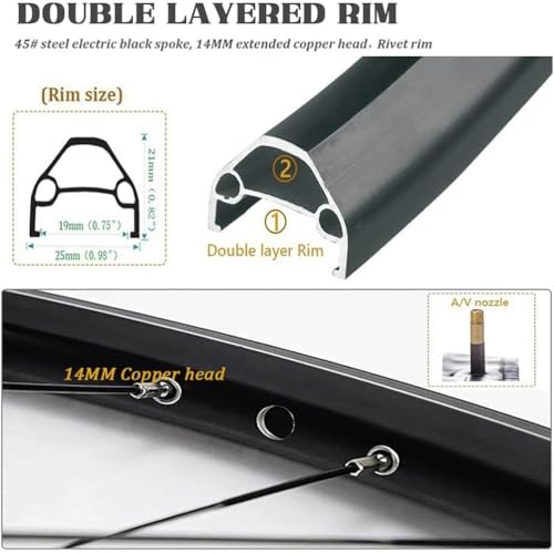 Roues de vélo VTT à roulements étanches HG pour cassettes polyvalentes de 7 à 12 vitesses