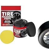 Auto Tire Polishing Paste with Sponge, 100g Crack Prevention Tire Nourish Wax Cream, Powerful Wheel Cleaning Refurbish Wax, Vehicle Tires Cleaning Polishing Product for Sedan Trucks Motorcycles