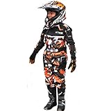 XTRM JUNIOR RACE KIDS KART SUIT Motocross Quad MX Off Road Trials Go-Karting ATV MTB BMX Enduro Child Children Sports Racing Dirt Bike Overall Jump One Piece Suit (Camo Orange, MEDIUM - 5-6 YEARS) - Image 4