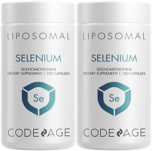 Codeage Selenium 200 mcg Supplement, 6-Month Supply, Immune Support, Mineral Cofactor Selenomethionine, Phospholipids, Vegan, Liposomal Delivery - 2 Pack