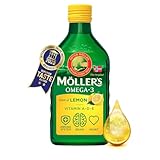 moller’s ® | olio di fegato di merluzzo omega 3 | integratori alimentari di omega-3 con epa, dha, vitamine a, d ed e | superior taste award | marchio esistente da 166 anni | limone | 250 ml