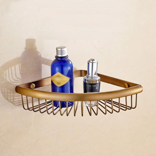 Estante de ducha triangular SHOWERORO de cobre para almacenamiento en pared de baño 5