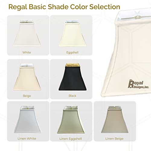Image of Royal Designs, Inc. Regal Series Square Bell Lamp Shade, 5 x 10 x 9, Linen Eggshell, Set of 2