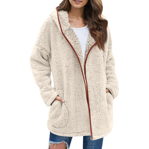 Sherpa Fleece Jacket Women Fluffy Blanket Blanket Winter Zip Up Outerwear - image 2