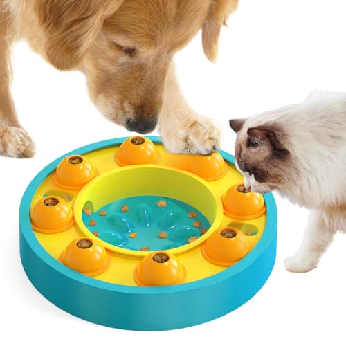 Yirochan Interactive Dogs Toys for Slow Feeder, 2 in 1 Dog Puzzle Toys Treat Dispenser for Dogs Cats, Puzzle Feeders for Dogs IQ Training Funny Feeding Reducing Boredom Intelligence Improving