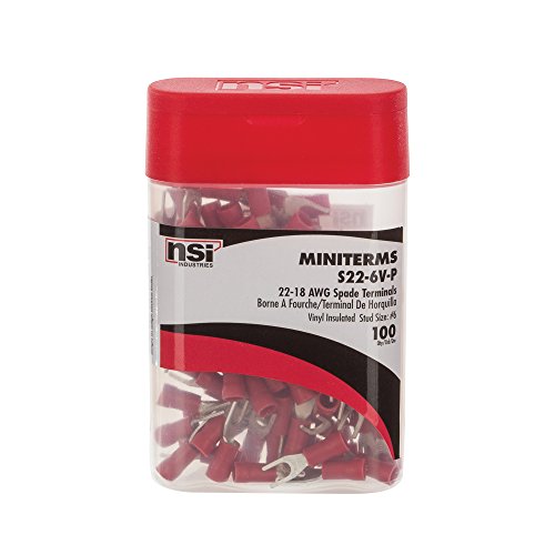 NSi Industries S22-6V-P Miniterminal Propack Spade Terminals (Pack of 100)