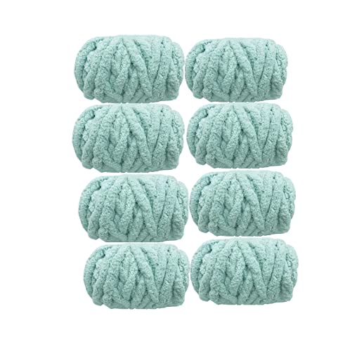 Jumbo Chenille Yarn Chunky Knitting Hand Knitting Yarn,Premium Soft Giant Bulky Chunky Chenille Yarn For Throw Blanket Mat Rug (Mint, 64 Oz / 4 Lbs / 2Kg) #TOP11