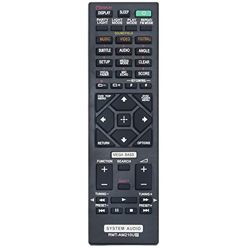 RMT-AM210U Replacement Remote Control fit for Sony Home Audio System SHAKE-X30D SHAKE-X10D SHAKE-X70D MHC-GT4D MHC-V44D MHC-V50D HCD-SHAKEX10 SS-SHAKEX10 HCD-SHAKEX30 SS-SHAKEX30 SS-GT4DB SA-WGT4D