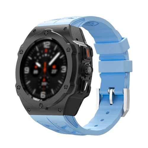 dayeer Samsung Galaxy Watch Ultra 47mm�p���������L�b�g �X�e�����X�X�`�[���P�[�X ���o�[�X�g���b�v Ultra 47mm DIY�A�N�Z�T���[(Blue Black)