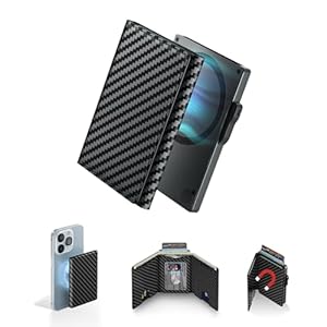 Wallet for Men – Pop Up Aluminum Case, 2-in-1 Magnetic Wallet, with Cash Slot Credit Card Slot – Slim Wallet with RFID Blocking, Minimalist Leather Wallet with ID Window, Mens Wallet Card Holder