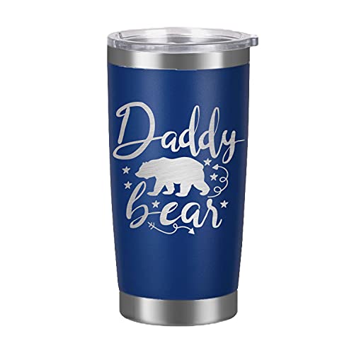 ArtPaperWonders Daddy Bear Travel Tumbler Birthday Gift for Dad 20 oz