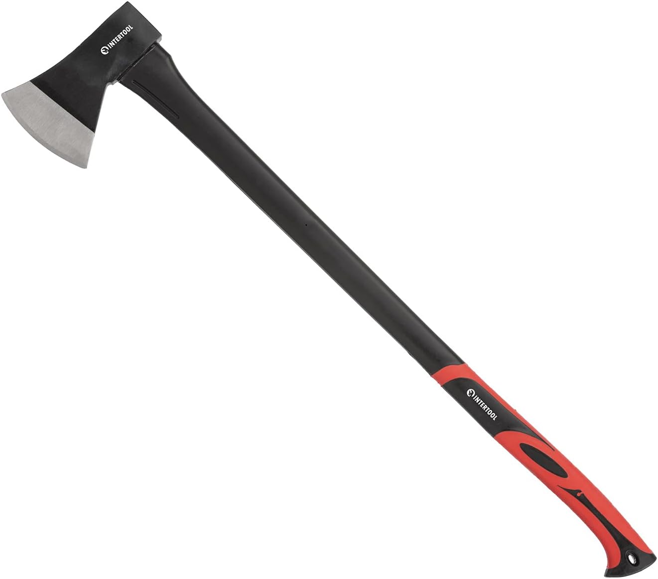 INTERTOOL 36 Inch Chopping Axe | Heavy Duty Wood Cutting & Felling Axe for Firewood | 2.8lb Head with Shock Absorbing Fiberglass Handle | HT-0264
