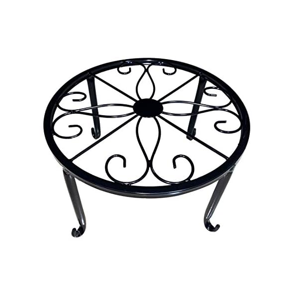 Indoor Plant Stand - Plant Stands Outdoor Metal 3 Pack Durable Round Flower Pot Rustproof Iron Rack Perfect for Home, Garden, Patio（9 Inches, Black） - Image 9