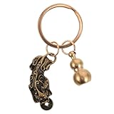 [HOMOBABE] レトロ銅製風 ペンダントキーリング 車用キーオーナメント 幸運を呼ぶ実用的なーホルダー 伝統的な固体銅素材の装飾品