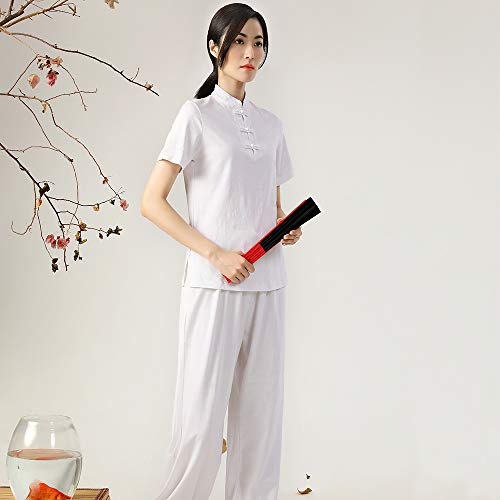 Ksua Womens Kung Fu Clothes Chinese Tai Chi Clothing Modal Martial Arts Uniform For Kungfu Taichi Zen Meditation Martial Arts Wing Chun, White Us L/ Tag Xl #TOP1