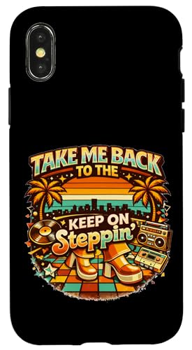 Take Me Back Disco 70's Keep On Steppin ���g�� �_���X �o�C�u �X�}�z�P�[�X iPhone X/XS �p