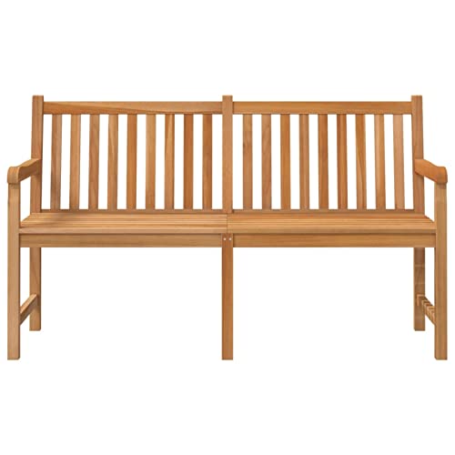 Homgoday 150cm Solid Teak Wood Garden Bench Garden Bench Heavy Duty Balcony Bench for Balcony, Terrace & Garden - Image 5