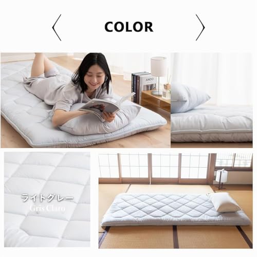 Miniatura 7 de Emoor Futón Japonés Plegable Japanese Folding Futon Mattress Antihundimiento 90 X 200 Cm Fabricado En Japón Gris, 100 Algodón Plegable Tatami Shikibuton Made In Japan