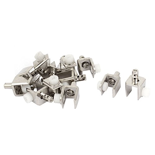 uxcell 5mm-7mm Thickness Adjustable Screw Zinc Alloy Glass Clip Clamp 12 Pcs