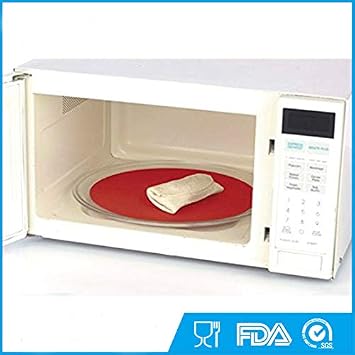 Microwave Mats 2 Pack Non-Stick Silicone Oven Mat Turntable Mat 12 Diameter,Red