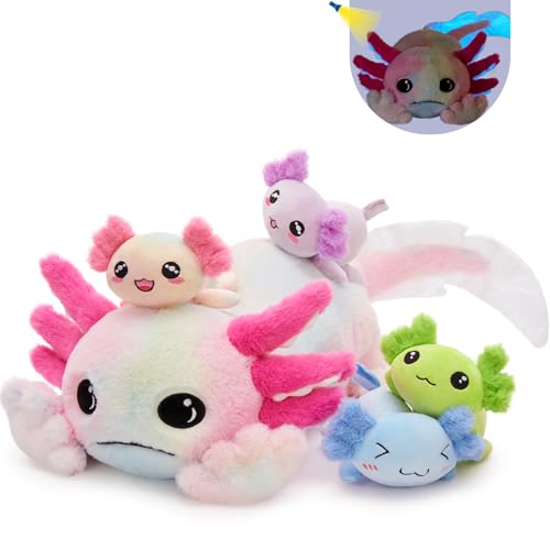 Tezituor Axolotl Stuffed Animal Glow in The Dark for Kids,31.5