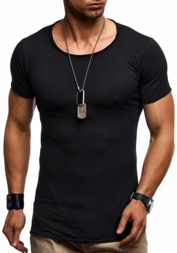Leif Nelson T-Shirt Herren Sommer Rundhals-Ausschnitt Herren-T-Shirt 100% Baumwolle, Casual Basic Männer T-Shirt Kurzarm