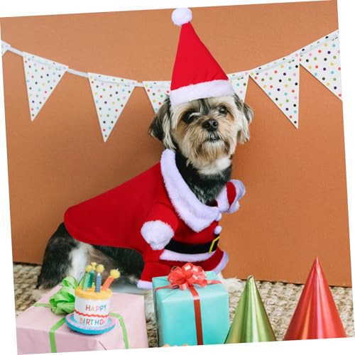 Disfraz de Santa Claus para perros XL algodón cálido miniatura 5
