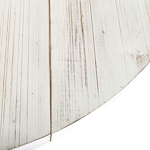 Image of SAFAVIEH Furniture - Forest Drop Leaf Dining Table - Antique White - Solid Wood - Farmhouse Drop Leaf Design - Seats 4 - Ideal for Dining Room, Kitchen, 43.3 inchW x 43.3 inchD Open (DTB1000A)
