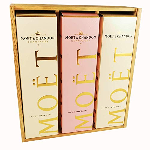 Moet & Chandon - 2 * Impérial Brut/Impérial Rosé en caja - En caja de madera