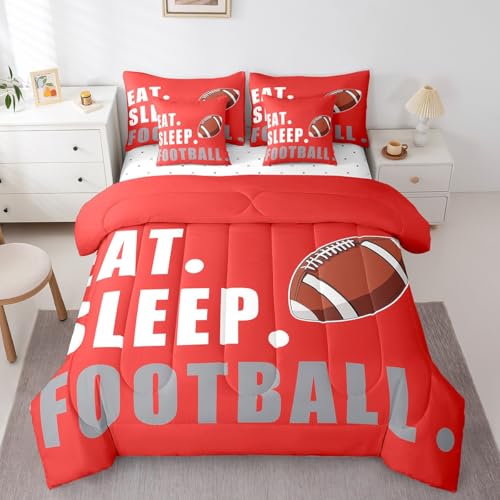 Image of Feelyou American Football Comforter Set Twin Size 7 Piece for Boys