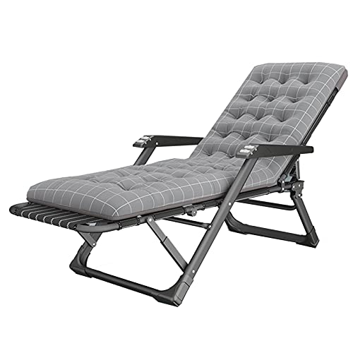 Chaise longue de jardin pour terrasse et balcon avec grand coussin doux amovible