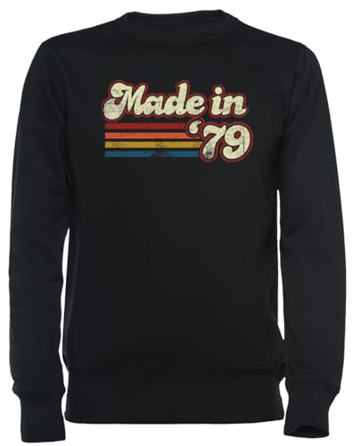 Sweat-shirt noir Vintage 1979 unisexe pour anniversaire 42 ans