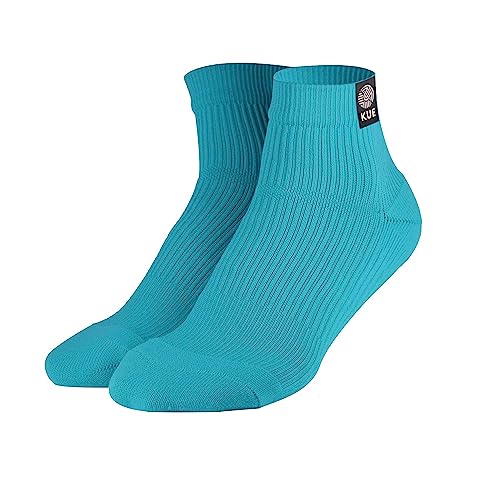 Image of KUE Graduated Compression Athletic Sports Socks |Unisex Everday Ankle Length | OdourFree & Breathable| Anti-bacterial - Pair|Turquoise - S /M