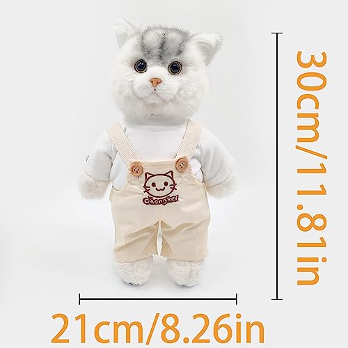 Chongker Plush Cat Doll - Handmade British Shorthair Kitten With Joints - Realistic Toy Gift For Cat Lovers, Birthday, Anniversary, Christmas #TOP4