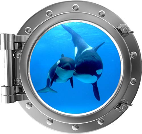 Vinilo decorativo redondo 24 pulgadas Orca Plata miniatura 1