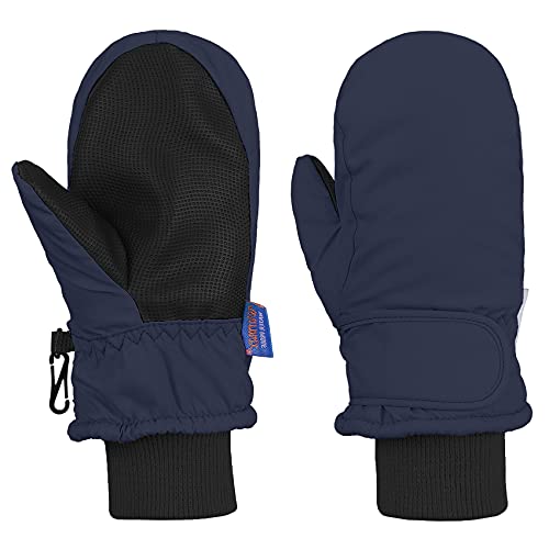Durio Skihandschuhe für Kinder und Kleinkinder Wasserdicht Handschuhe Warme Fäustlinge Handschuhe Für Kinder von 1 bis 6 Jahren Schwarzblau XSGeeignet für 1 bis 2 Jahre