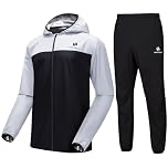 HOTSUIT Sauna Suit for Men Sweat Suits Gym Workout Exercise Sauna Jacket Pant Full Body, White, L