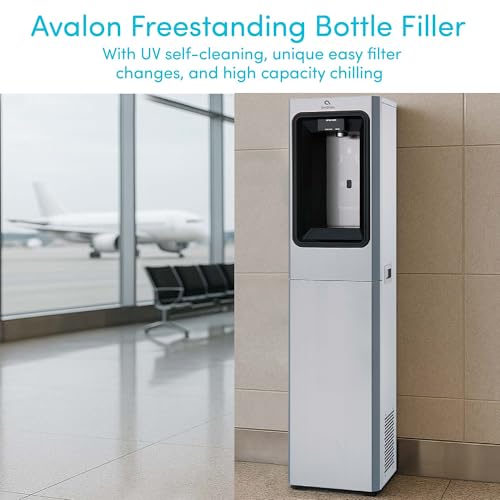 Image of Avalon Freestanding Bottle Filler, Sensor Dispensing, UV Cleaning, Digital Bottle Counter Display, Dual Filtration, WiFi Enabled