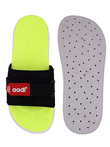 Image of AADI Men's Synthetic Leather Daily Use Casual Sliders /Flip Flop & Slippers